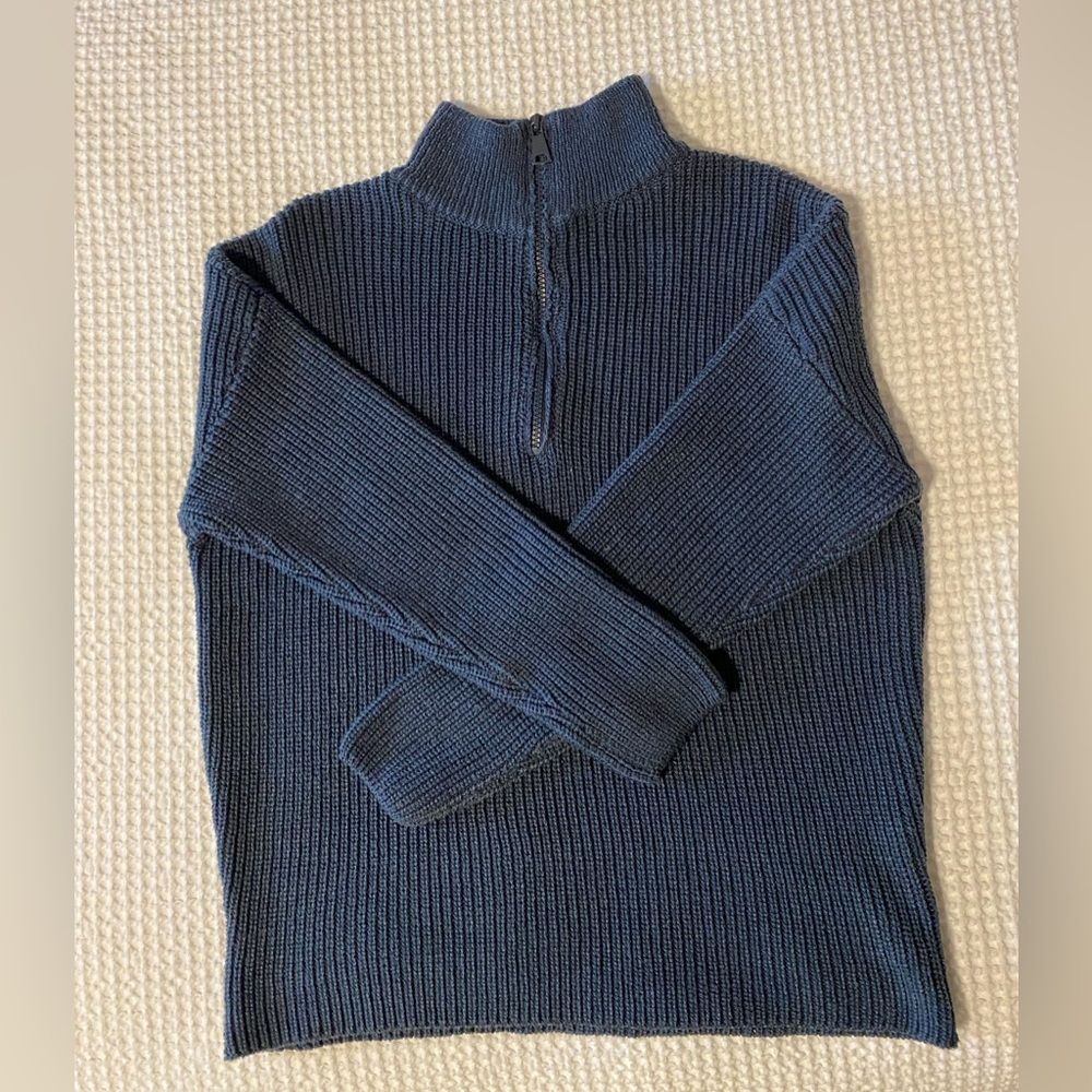 Navy blue sweater quarter zip